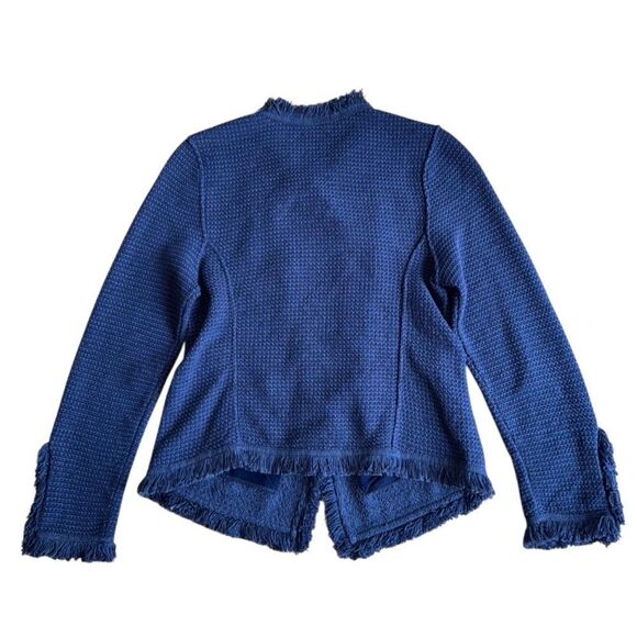 Nic+Zoe Fringe Mix Jacket in Navy Size Small - Picture 8 of 9